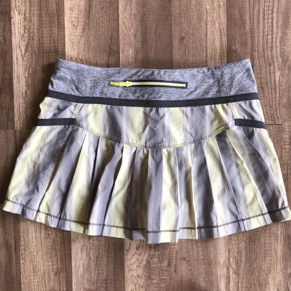 Lululemon Reflective Gray Citron Tennis Athletic Skirt Rare 6 - Picture 6 of 9